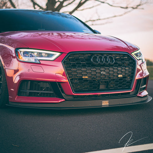 Audi 8V S3 Facelift Chassis Mounted Splitter front lip Aero kit downforce 2017 2018 2019 2020 2022151-8VS3FLV2CS-T1