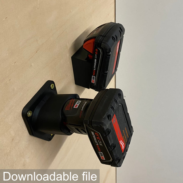 Milwaukee M12 & M18 battery and tool mounts (DIGITAL DOWNLOAD - Non Refundable)