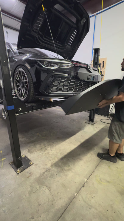 Quick Release Chassis Mounted Splitter with air dam for MK8 GTI models (2022-2024)