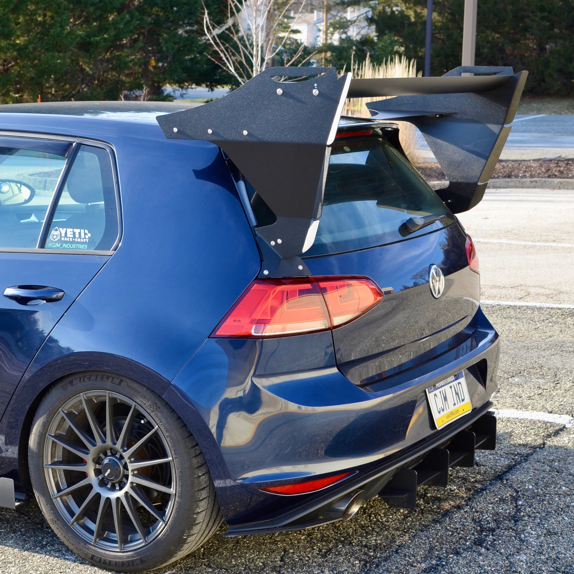 MK7 MK7.5 GTI Golf R rear wing chassis mounted downforce 2015 2016 2017 2018 2019 2020 