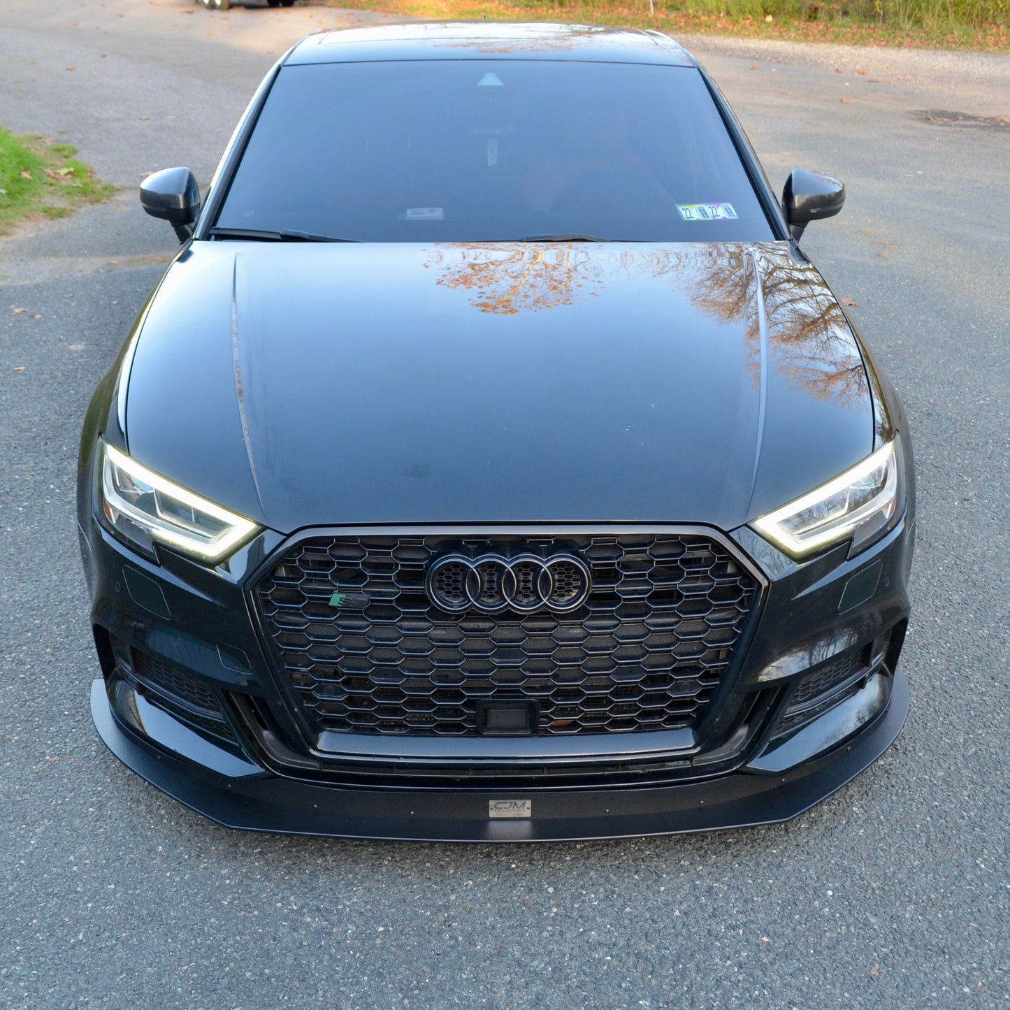 Audi 8V S3 Facelift Chassis Mounted Splitter front lip Aero kit downforce 2017 2018 2019 2020 2022151-8VS3FLV2CS-T1
