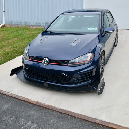 MK7 Mk7.5 gti golf R track splitter chassis mounted rear wing end plates end fences splitter supports 2015 2016 2017 2018 2019 2020 2021
