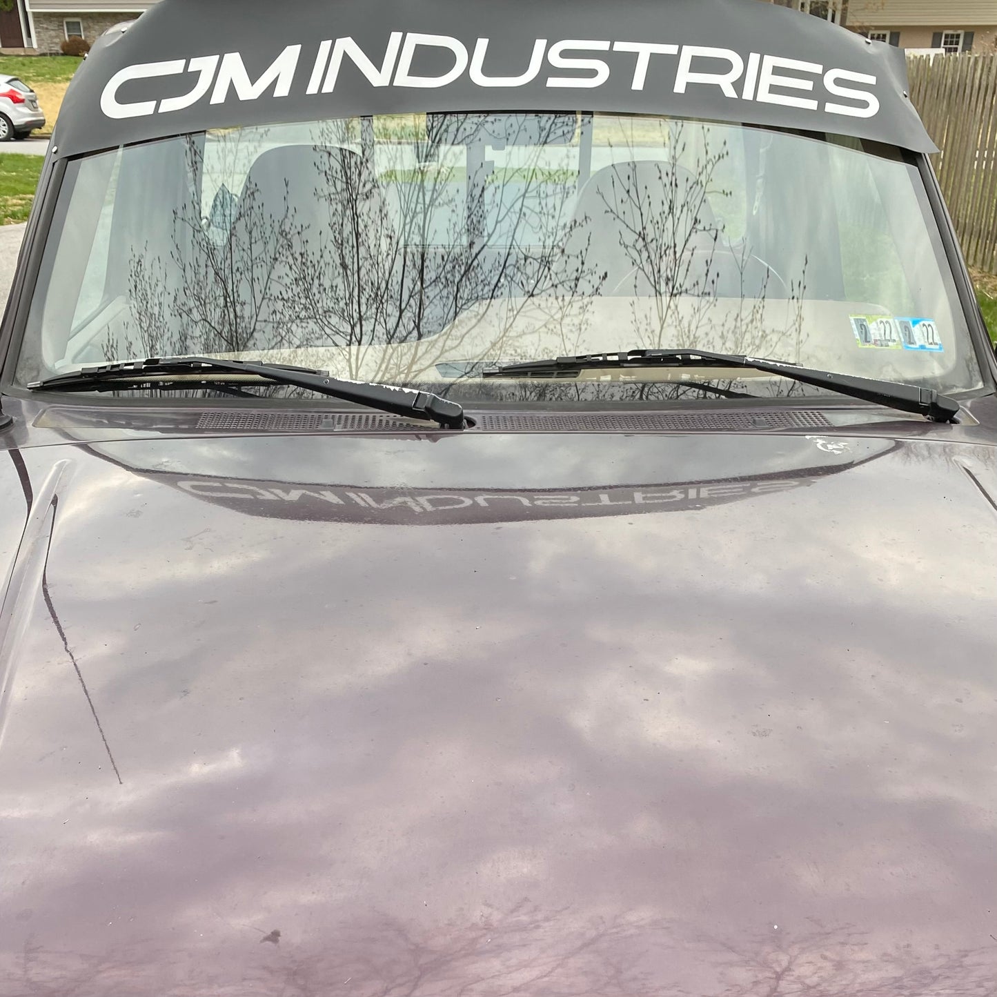 CJM Matte Black Windshield Banner - (fits smaller windshields)