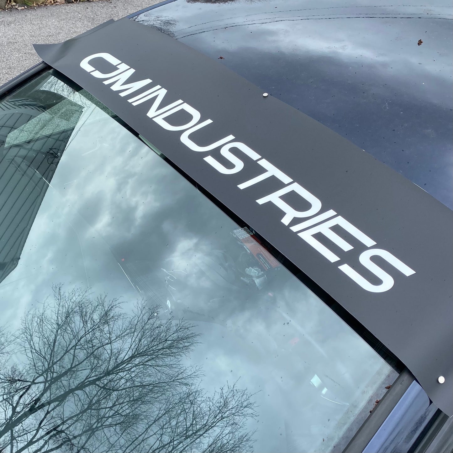 CJM Matte Black Windshield Banner - (fits smaller windshields)